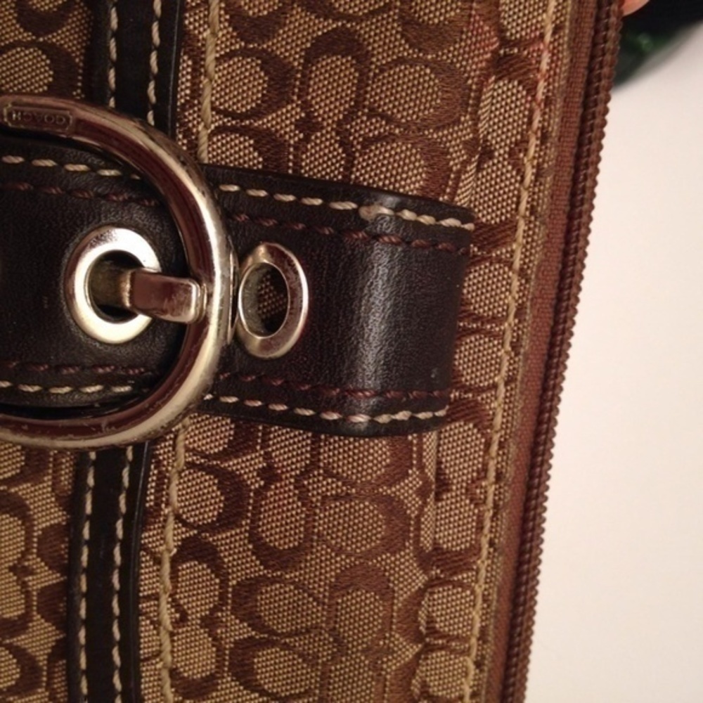 COACH SIG C vintage y2k brown wristlet clutch wallet soho - Picture 5 of 6
